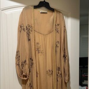 Zara Tan Floral Embroidered Jacket